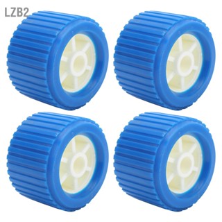 LZB2 4PCS Marine Ribbed Wobble Roller 108x75x19mm Blue PP ทนต่ออุณหภูมิสูงสำหรับรถพ่วงเรือยอร์ช