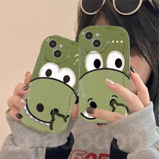 Casing for iPhone 15 14 Pro Max 13 12 11 ProMax X XS XR 7 8 6 6S Plus SE 2020 Cute Confused Question mark Expression funny Cartoon Pick ones nose Dinosaur Fine Hole Cream Edge Airbag Shockproof Soft Phone Case Full Back Cover NY 41