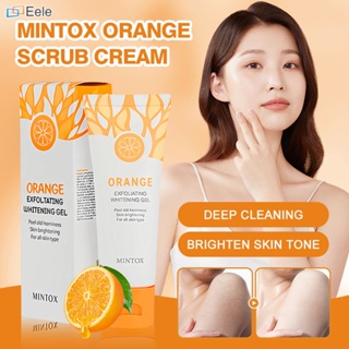 MINTOX Orange Exfoliating Gel for Face Whitening 50g Facial Body Scrub Deep Clean Blackhead Removal ↑Eele
