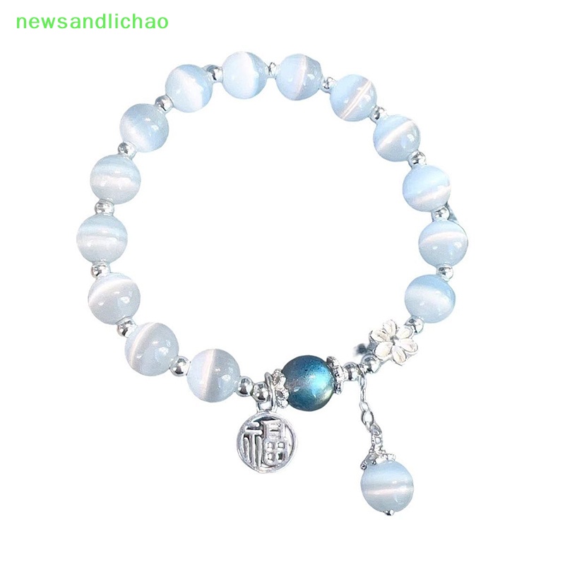 Newsandlichao สร้อยข้อมือลูกปัดคริสตัลโอปอลเทียม เบา ยืดหยุ่น เรียบง่าย เครื่องประดับแฟชั่น สําหรับผู้หญิง