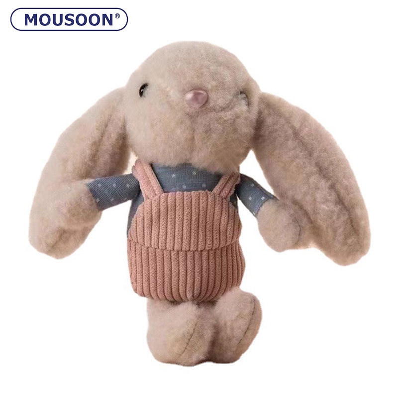 Mousoon ผู้หญิงกระเป๋าเครื่องประดับน่ารัก Overalls ตุ๊กตากระต่ายของเล่นพวงกุญแจ