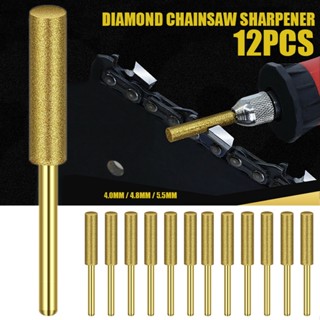 New 12pcs Diamond Chainsaw Sharpener Burr Grinder Chain Saw Drill Bits Set