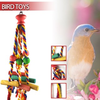 New Bird Parrot Toys Chew Hanging Rope Ladder Stand Budgie Cockatiel Cage Toy