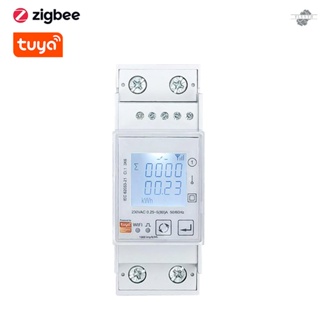 {fly} Tuya ZigBee เครื่องวัดแรงดันไฟฟ้าไฟฟ้าอัจฉริยะ ไร้สาย เฟสเดียว สําหรับวัดพลังงานแสงอาทิตย์สองทิศทาง