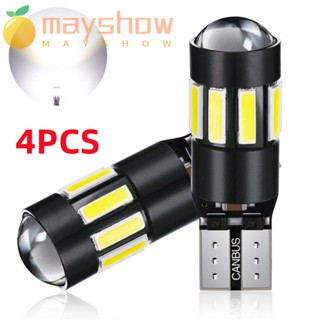 Mayshow หลอดไฟติดป้ายทะเบียนรถยนต์ LED 12V 10SMD 7020 สีขาว 4 ชิ้น