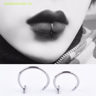 Goldensilver แหวนคลิปหนีบจมูก ปากปลอม สีเงิน สําหรับผู้หญิง TH