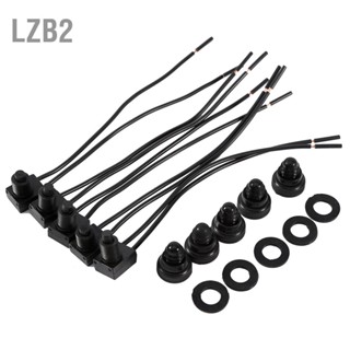 LZB2 5 ชิ้น 12V ปุ่มกดกันน้ำบนสวิตช์ปิดพร้อมสายไฟ 4 นิ้วสำหรับรถยนต์รถจักรยานยนต์