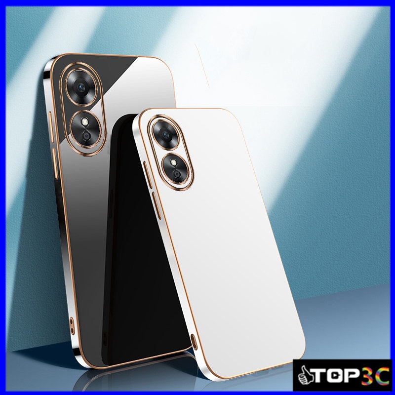 เคส Oppo OPPO A78 4G A98 5G A17 A17K A16 A15 A95 A74 A15S A78 5Gเคสโทรศัพท์มือถือ ขอบตรง แฟชั่น สําห