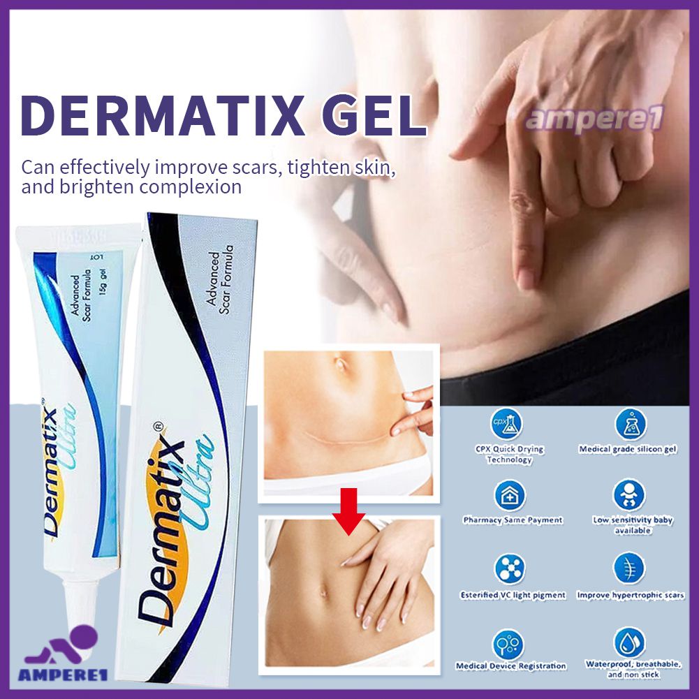 Dermatix Ultra Gel Advanced Scar Gel ครีมกำจัดแผลเป็น ลดการกำจัด Scar Treatment Dermatix Gel Skin Care Acne 15g -AME1
