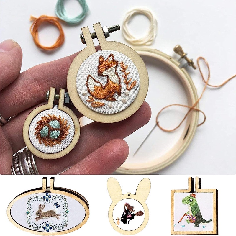 สะดึงไม้ปักครอสติช ขนาดเล็ก สําหรับทําจี้งานฝีมือ DIY