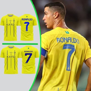 เสื้อยืดแขนสั้น ทรงหลวม ลายทีมชาติฟุตบอล Ronaldo No.7 Al Nassr 2023-24 พลัสไซซ์ สําหรับผู้ชาย และผู้หญิง