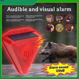 Aubess Aubess Aubess [พร้อม] Loud 129db Solar Alarm Dog Barking Home Outdoor Security Siren Alarm Motion Sensor Sound &amp; Light Strobe Alarm