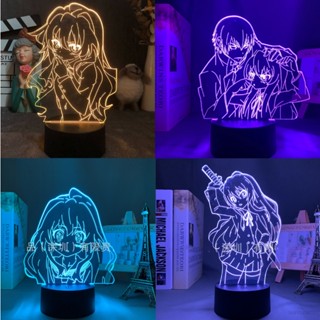 Tiger โคมไฟกลางคืน LED รูปการ์ตูนอนิเมะ Toradora Taiga Ryuuji 3d ชาร์จ USB ของขวัญวันเกิด สําหรับตกแต่งบ้าน