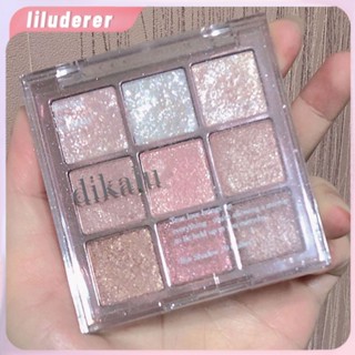 Dikalu Milk Tea Nine Color Eye Shadow Plate Pearlescent Matte Nine Palace อายแชโดว์ Nine Color Transparent Acrylic Nude Color System HO