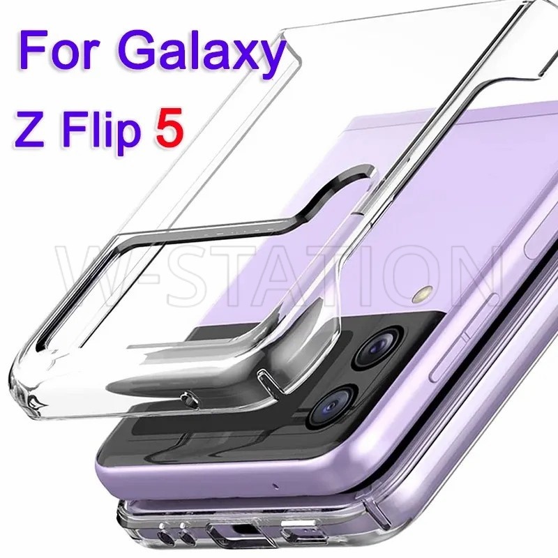 เคสใส เรียบง่าย / เข้ากันได้กับ Samsung Galaxy Z Flip 5 / ตัวป้องกันด้านหลังสมาร์ทโฟน กันกระแทก / เคสกันกระแทก กันรอยขีดข่วน