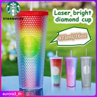 【พร้อมส่ง】 Diamond Radiant Goddess Straw Cup Coffee Cup Cold Cup Tumbler 473ml/16oz New Starbucks Cup Durian Cup