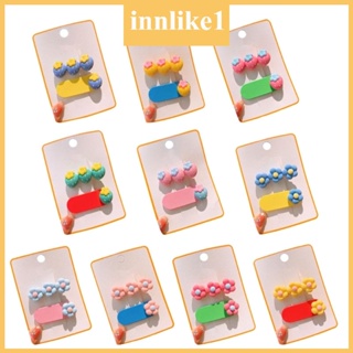 Innlike1 กิ๊บติดผมหน้าม้า ด้านข้าง ลายดอกไม้น่ารัก สีแคนดี้ สําหรับเด็กผู้หญิง ปิ่นปักผมสัตว์เลี้ยง Ac