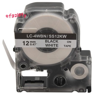 เทปฉลาก แบบเปลี่ยน LK-4WBN LC-4WBN9(SS12KW) สําหรับ Epson LabelWorks LW300 LW400 LW500 LW700 1/2 นิ้ว X 26.2 ฟุต (12 มม. X 8 ม.) 5 แพ็ค