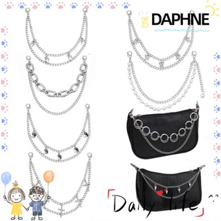 Daphne สายโซ่โลหะ สองชั้น แบบเปลี่ยน สําหรับคล้องกระเป๋าถือ โทรศัพท์มือถือ DIY