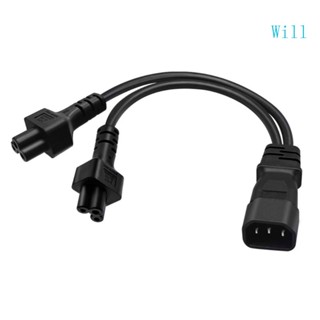 Will สายเคเบิลแปลงพาวเวอร์ซัพพลาย 3-pin IEC320-C14 Male to 2x IEC320-C5 Female