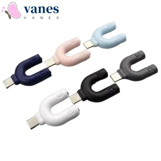 Vanes1 อะแดปเตอร์แปลงแจ็คหูฟัง Type C เป็น 3.5 มม. 2 In 1 Dual 3.5 มม.