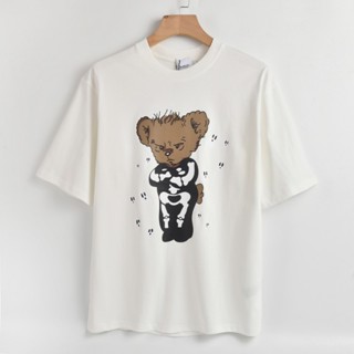 Bbr- BEAR เสื้อยืดคอกลม แขนสั้น พิมพ์ลายหมี อเนกประสงค์ สไตล์อินเทรนด์ สําหรับทุกเพศ Nsger