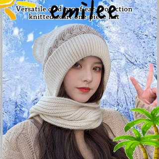 EMILEE หมวกบีนนี่ ผ้าพันคอ ผ้าถัก แบบนิ่ม สําหรับผู้ชาย และผู้หญิง