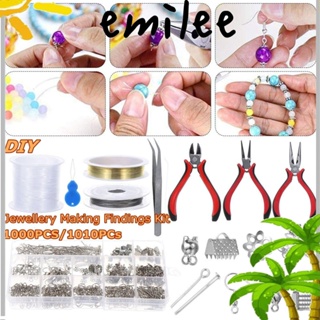 Emilee ชุดคีมปากคีบงอ จมูกกลม สีทอง สีเงิน สําหรับซ่อมแซมเครื่องประดับ DIY