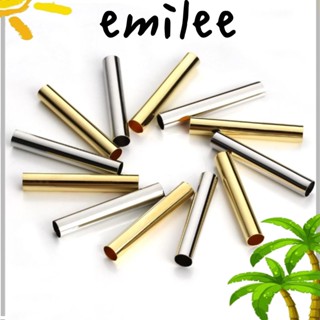 Emilee ลูกปัดทองเหลือง เส้นก๋วยเตี๋ยว ทรงตรง ยาว 30X4 มม. สีทอง เงิน 200 ชิ้น|ลูกปัด สําหรับแขวนต้นไม้ แบบติดผนัง