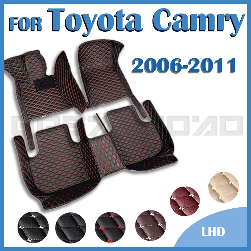Rhd รถสําหรับ โตโยต้า คัมรี่ Toyota camry 2006 2007 2008 2009 2010 2011ที่กําหนดเองอัตโนมัติแผ่นเท้ารถยนต์พรมปกอุปกรณ์ตกแต่งภายใน