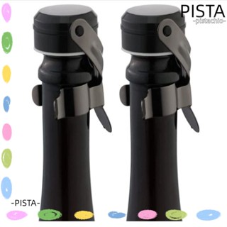 Pista จุกปิดขวดไวน์ ซิลิโคน เกรดอาหาร สีโรสโกลด์ เมทัลแบล็ก สีเงิน ใช้ซ้ําได้ 2 ชิ้น