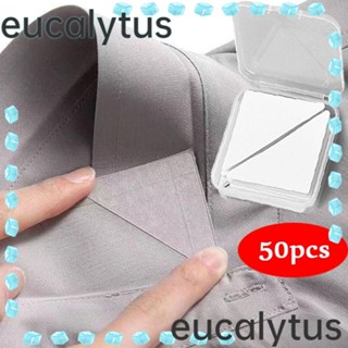 Eucalytus1 แผ่น PVC กันม้วน มีกาวในตัว 50 ชิ้น สําหรับปกเสื้อเชิ้ต ผู้หญิง ผู้ชาย