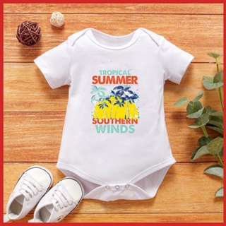 Summer ชุดจั๊มสูทรอมเปอร์ แขนสั้น ผ้าฝ้ายแท้ ระบายอากาศ ลายผีเสื้อ สีพื้น แฟชั่นฤดูร้อน สําหรับเด็กทารกแรกเกิด ผู้ชาย และเด็กผู้หญิง 3A3K