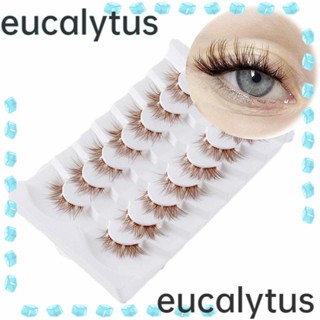 Eucalytus1 ขนตาปลอม ขนมิงค์ สีน้ําตาลธรรมชาติ 7 คู่