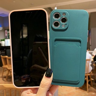 เคสโทรศัพท์มือถือ กันกระแทก พร้อมช่องใส่บัตร สีพื้น สําหรับ OPPO A17 A17K A16A16K A15 A15S A12 A12E A7 A5S AX5 A3S A3 A1K A37 A39 A59 A83