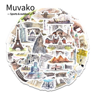 Muvako สติกเกอร์ PVC ลายสถาปัตยกรรม หลากสี สําหรับติดตกแต่ง 126 ชิ้น