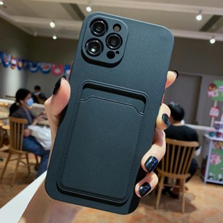 เคสโทรศัพท์มือถือ กันกระแทก พร้อมช่องใส่บัตร สีพื้น สําหรับ Realme C53 C55 C33 C30 C30S C35 C31 Narzo 50 Prime C21 C21Y C20 C11 2021 C15 X50 X3 Pro