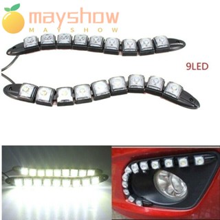 Mayshow ไฟตัดหมอกกลางวัน LED 9 ดวง 12V Pcb อะลูมิเนียม กันน้ํา ยืดหยุ่น สําหรับรถยนต์