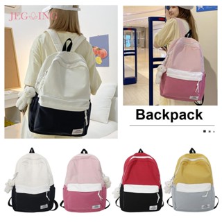 Mochilas กระเป๋าเป้สะพายหลัง กระเป๋านักเรียน ผ้าแคนวาส หรูหรา สีตัดกัน สําหรับผู้หญิง 2023