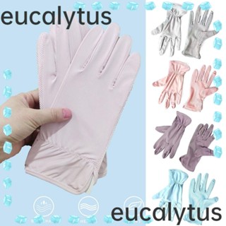 Eucalytus1 ถุงมือผู้หญิง หน้าจอสัมผัส ปลายนิ้ว ตาข่ายระบายอากาศ กันแดด