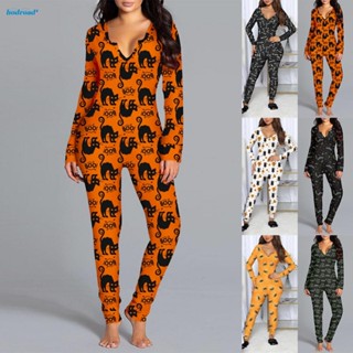 【HODRD】Bodysuit V Neck Fashion Female Halloween Clothes Jumpsuits Long Sleeve【Fashion】