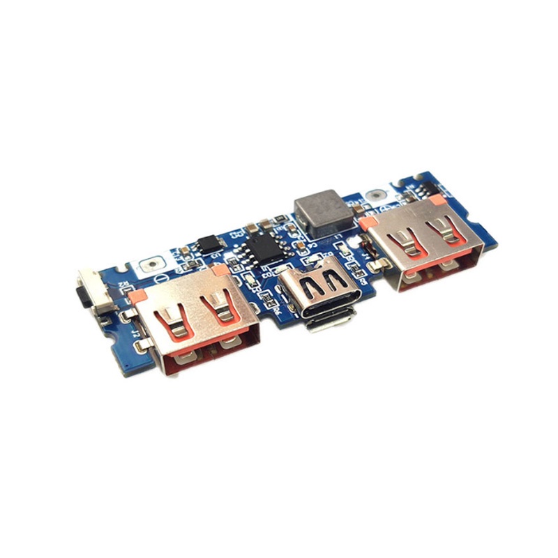 บอร์ดชาร์จแบตเตอรี่ลิเธียม LED Dual USB 5V 2.4A Micro Type-C USB 18650
