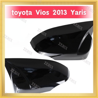 Zr ฝาครอบกระจกมองข้าง พิมพ์ลายคาร์บอน สีดํา สําหรับ toyota Vios 2013 Yaris bmw M