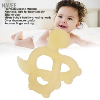 NAVEE ยางกัดของเล่นเด็กซิลิโคน 3D รูปไดโนเสาร์ Pacifier Holder Infant Teething Chew Toy สำหรับทารกแรกเกิด