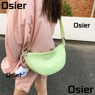 Osier1 กระเป๋าเกี๊ยว ผ้าไนล่อน สีพื้น น้ําหนักเบา สไตล์วินเทจ สําหรับผู้หญิง