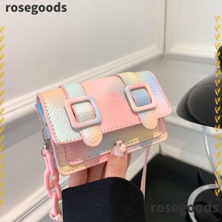 Rosegoods1 กระเป๋าสะพายไหล่ หนัง PU ทรงสี่เหลี่ยม ขนาดเล็ก น้ําหนักเบา พร้อมสายสะพาย และบักเกิล แฟชั่นสําหรับสตรี