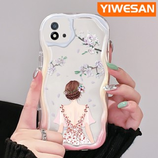 เคสโทรศัพท์มือถือ ซิลิโคนใส กันกระแทก ลายผู้หญิงสวย สีครีม สําหรับ Realme C20 C20A C11 2021 C11 2020 Narzo 50i