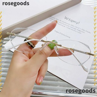 Rosegoods1 แว่นสายตาสั้น ผู้ชาย ผู้หญิง เพชร แวววาว กรอบเบาพิเศษ