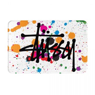 Stussy (1) พรมเช็ดเท้า ผ้าสักหลาด กันลื่น ดูดซับน้ํา แห้งเร็ว 16x24 นิ้ว สําหรับห้องน้ํา พร้อมส่ง