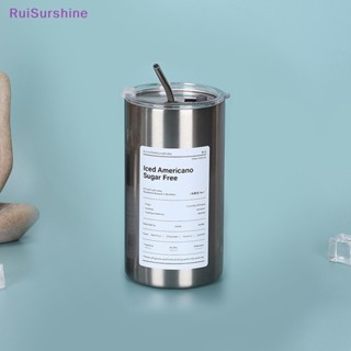 Ruisurshine ใหม่ แก้วมักสุญญากาศสเตนเลส 304 เก็บความเย็น แบบพกพา 320 มล. 600 มล. 1 ชิ้น